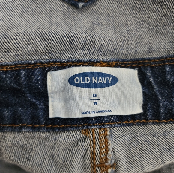 Old Navy Overalls Non-Stretch Jean Short Dark Washed Xs - Picture 5 of 8